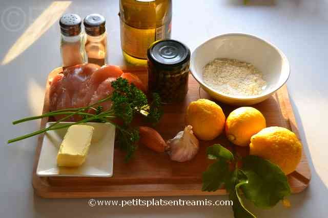 ingrédients piccata de poulet