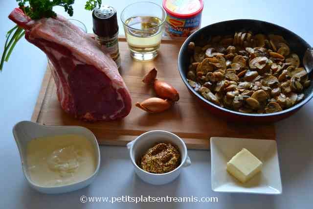 ingrédients pour carré de veau à la moutarde