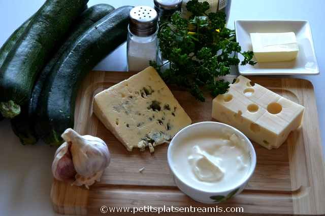 ingrédients pour courgettes au bleu