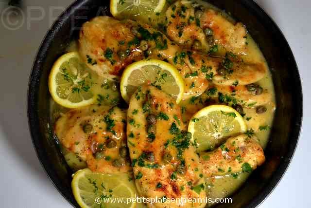 plat de piccata de poulet