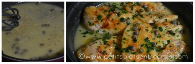 sauce liée pour piccata de poulet