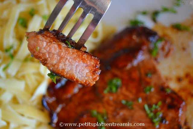 bouchée de carbonnade de porc grillée