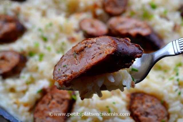 bouchée de risotto à la saucisse