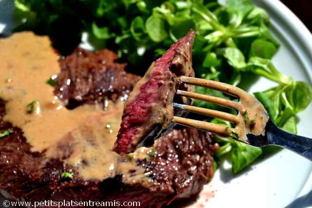 bouchée d'onglet grillé à la crème