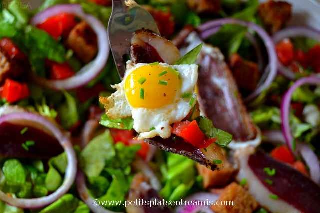 bouchée de salade au magret séché