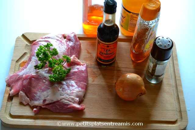 ingrédients carbonnade de porc à la plancha