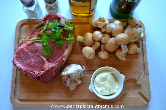 ingrédients pour côte de boeuf grillé