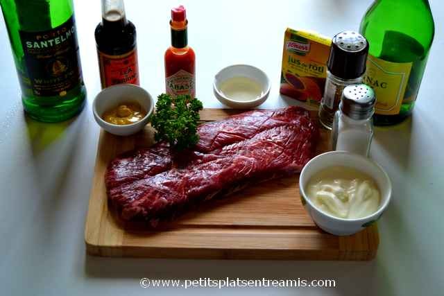 ingrédients pour onglet grillé à la crème