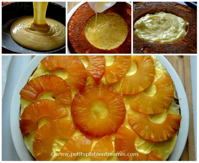 montage gâteau ananas et crème