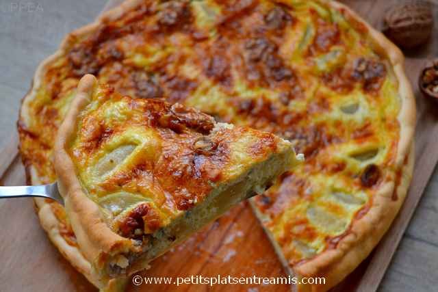 part de tarte roquefort et poires