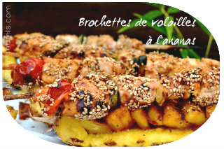 Brochettes de volailles à l'ananas