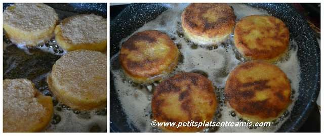 cuisson des panés de polenta