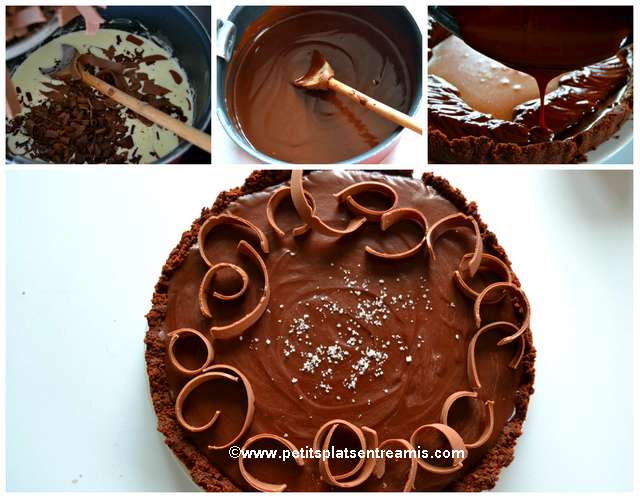finitions tarte chocolat et caramel