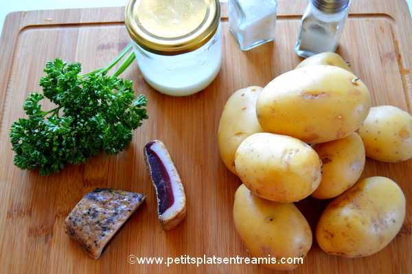 ingrédients Pommes de terre sarladaises au magret de canard séché