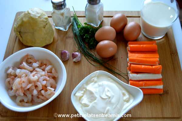 ingrédients minis-quiches-aux-crevettes-et-surimi