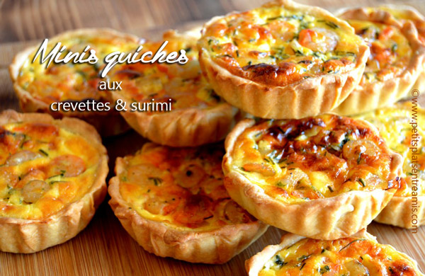 Minis quiches aux crevettes et surimi