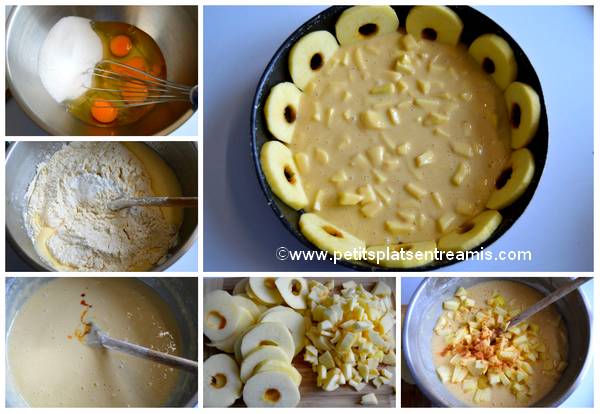 préparation gâteau pommes et sirop d'érable