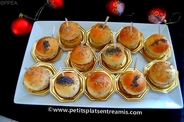 Mini burgers au foie gras apéritif de Noël