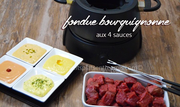 Fondue bourguignonne aux 4 sauces