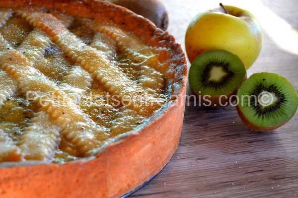 recette tarte aux pommes et kiwis