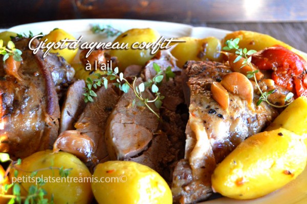 Gigot d'agneau confit à l'ail