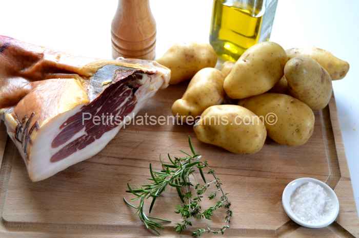 ingrédients pommes de terre suédoises au jambon Noir de Bigorre