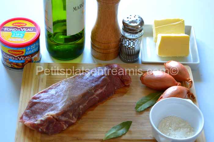 ingrédients strip steak sauce à l'échalote