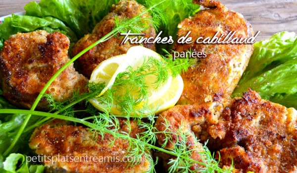 Tranches de cabillaud panées
