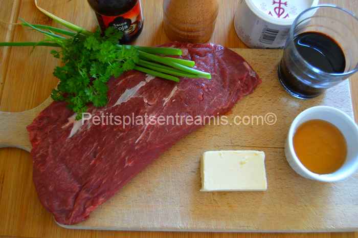 ingrédients flat iron steak laqué