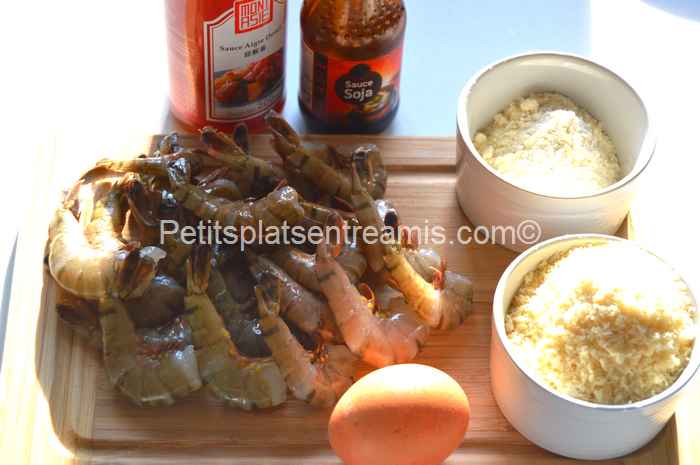 ingrédients crevettes panées au panko