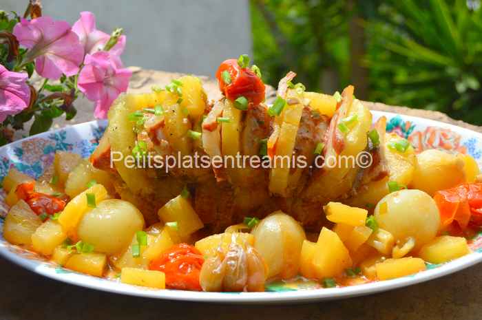 rôti de porc à l'ananas et au jambon de Bayonne recette