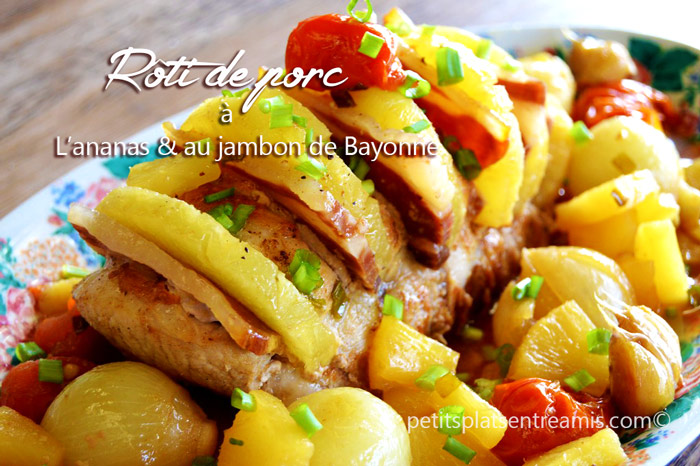 rôti-de-porc-à-l'ananas-et-au-jambon-de-Bayonne