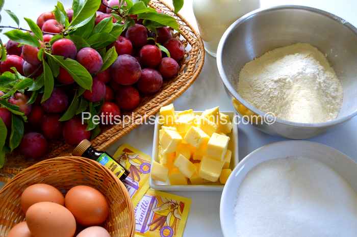 ingrédients clafoutis aux prunes