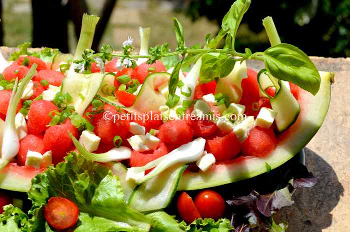 recette salade-de pastèque-et-autres-fraîcheurs