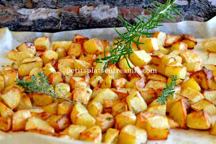 Cuisson pommes de terre rôties au four 