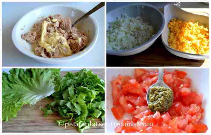 préparation salade de thon