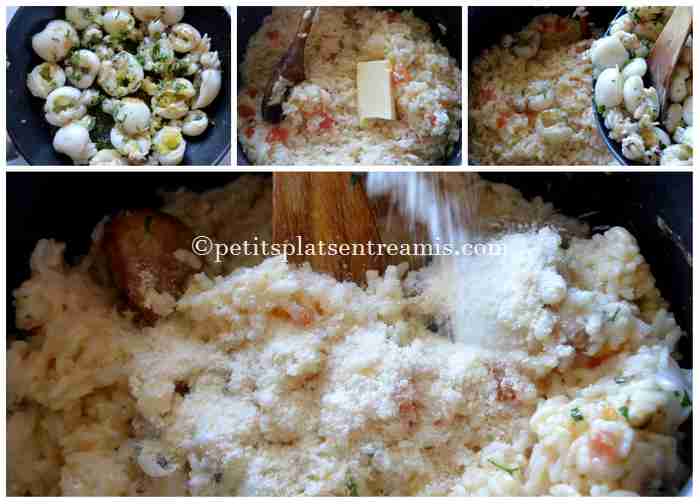 cuisson du risotto aux seiches