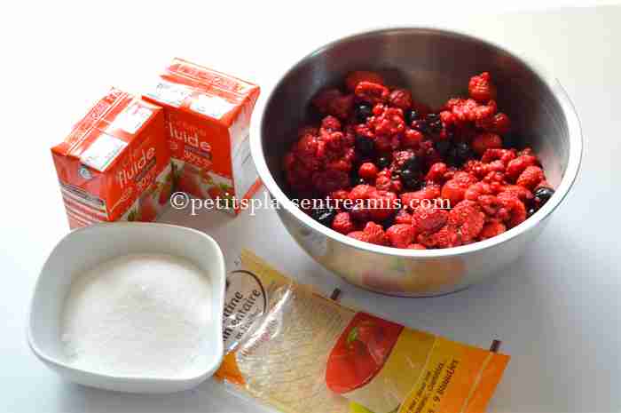 ingrédients pour mousse-aux-fruits-rouges