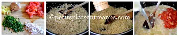 préparation risotto aux seiches