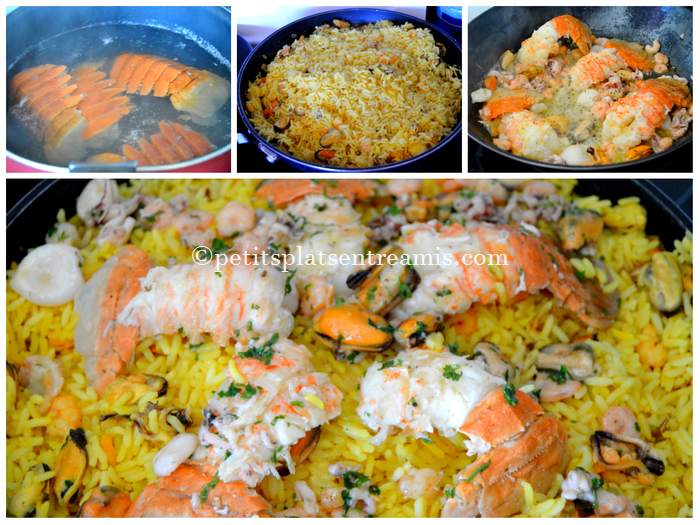 riz pilaf aux fruits de mer et cigales
