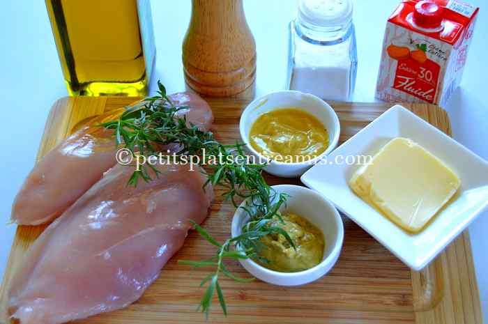 ingredients-pour-aiguillettes-de-poulet-a-la-moutarde-et-a-lestragon