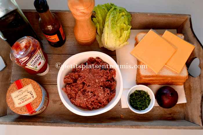ingrédients pour steak haché façon hamburger