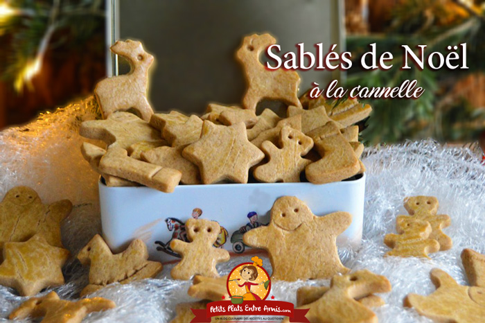 Biscuits sablés à la cannelle bonhomme et sapin de Noël - tampon à