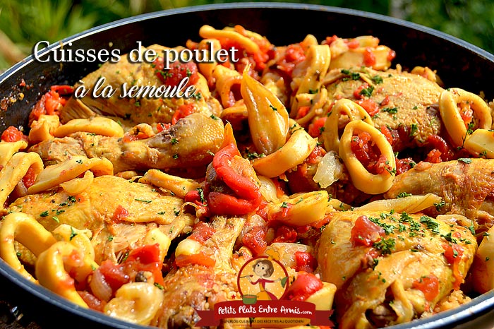 Cuisses de poulet à la semoule