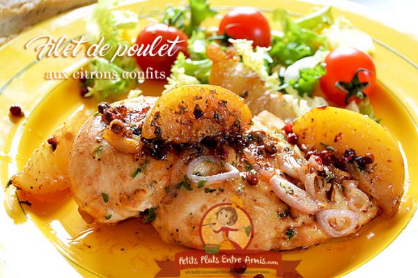 Filet de poulet aux citrons confits