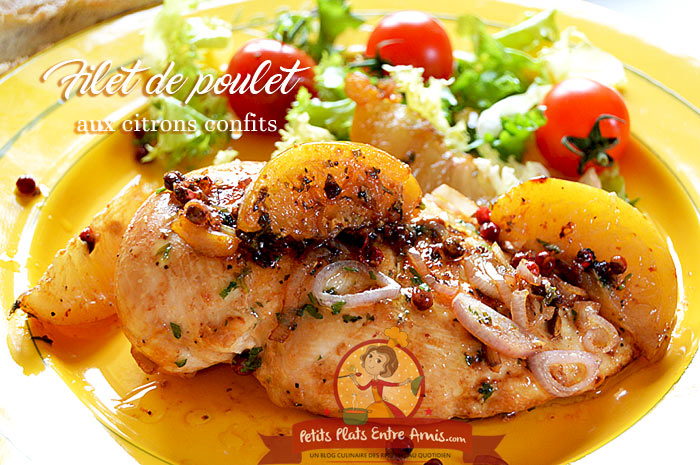 Filet de poulet aux citrons confits