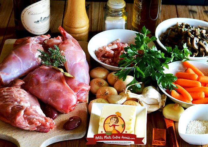 Ingrédients du lapin en cocotte