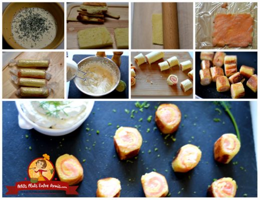 Préparation petits roulés au saumon fumé