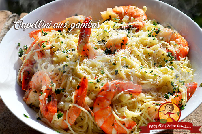 Capellini aux gambas