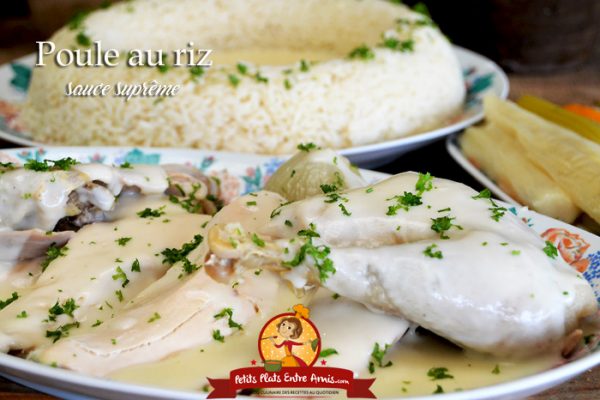 Poule au riz sauce suprême